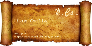 Mikus Csilla névjegykártya
